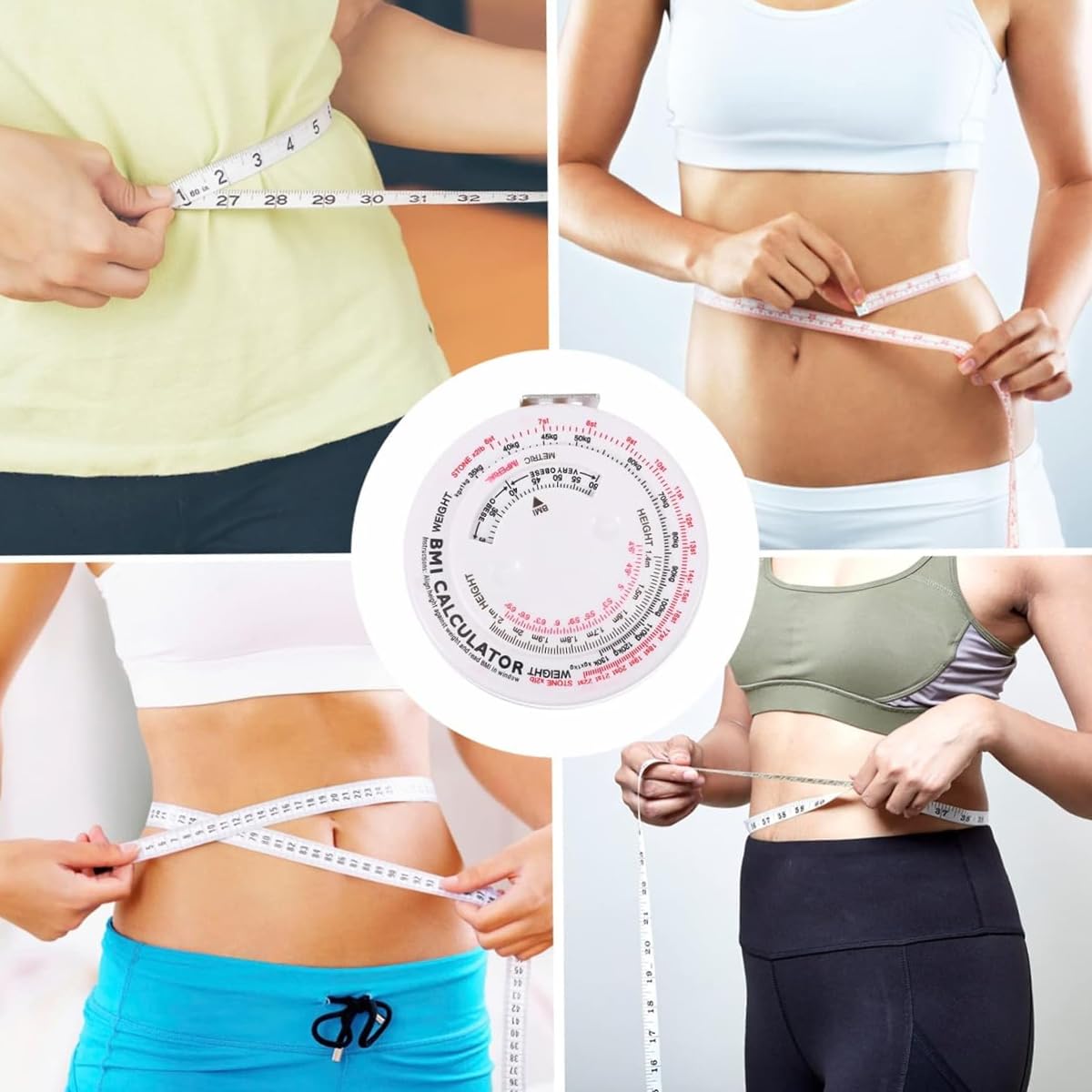 HASTHIP Body Measuring Tape, BMI Body Mass Index Retractable Tape, 50cm/59Inch Measure Calculator, Soft Tape Measure Measuring for Body Fabric Sewing Tailor Cloth Knitting Craft Measurement HASTHIP Body Measuring Tape, BMI Body Mass Index Retractable Tape, 50cm/59Inch Measure Calculator, Soft Tape Measure Measuring for Body Fabric Sewing Tailor Cloth Knitting Craft Measurement